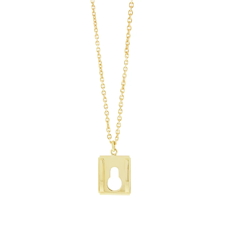 Gold Lock Pendant Necklace