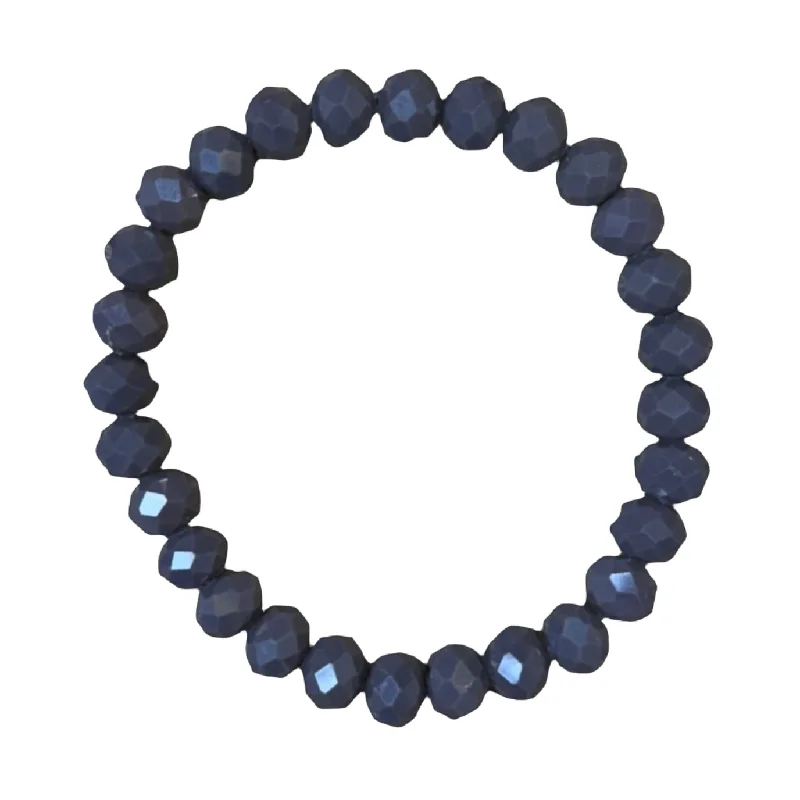 Smoked Grape Faceted Rondelle 8mm Bracelet