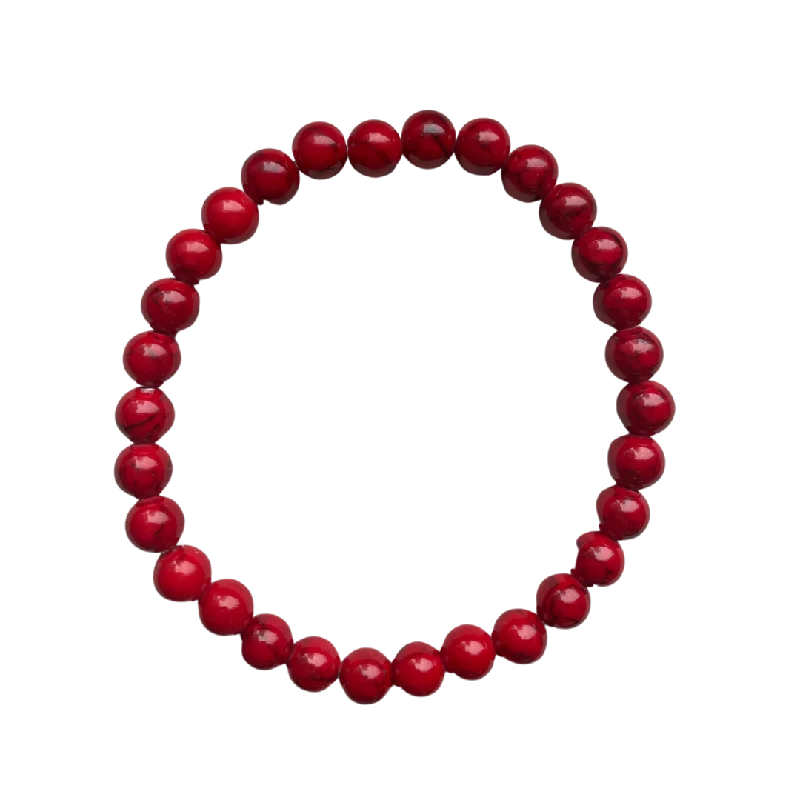 Bright Red Magnesite 6mm Bracelet