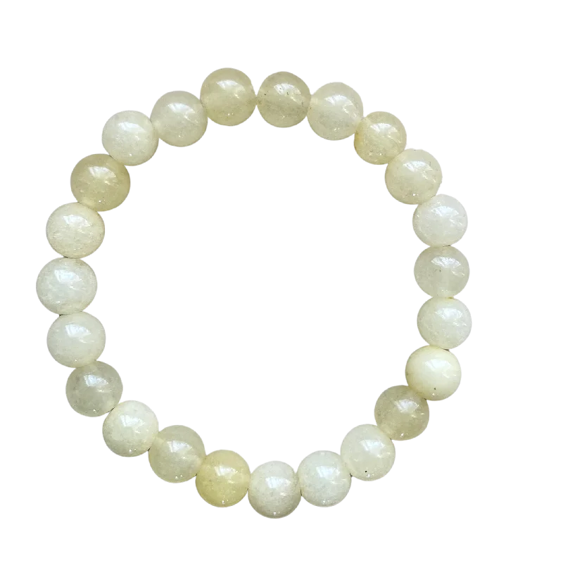 Pale Lemon Yellow Jade 8mm Bracelet