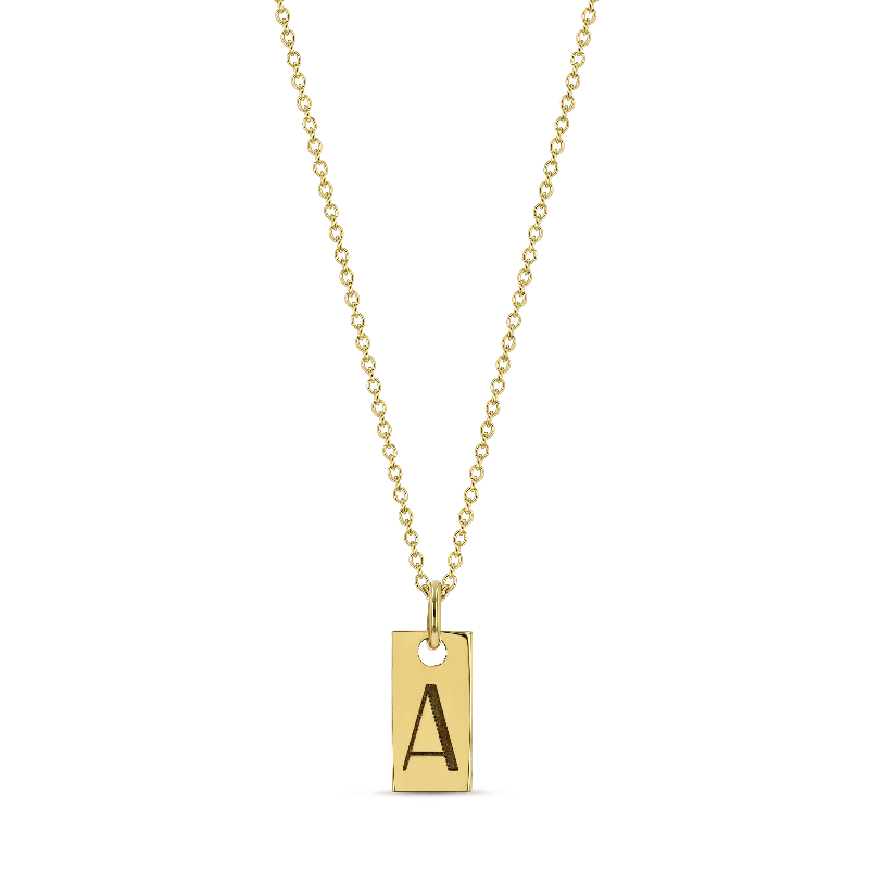 Small Initial Tag Necklace