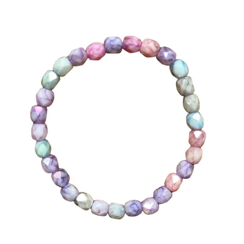 Pastel Candy Mix Faceted 6mm Bracelet