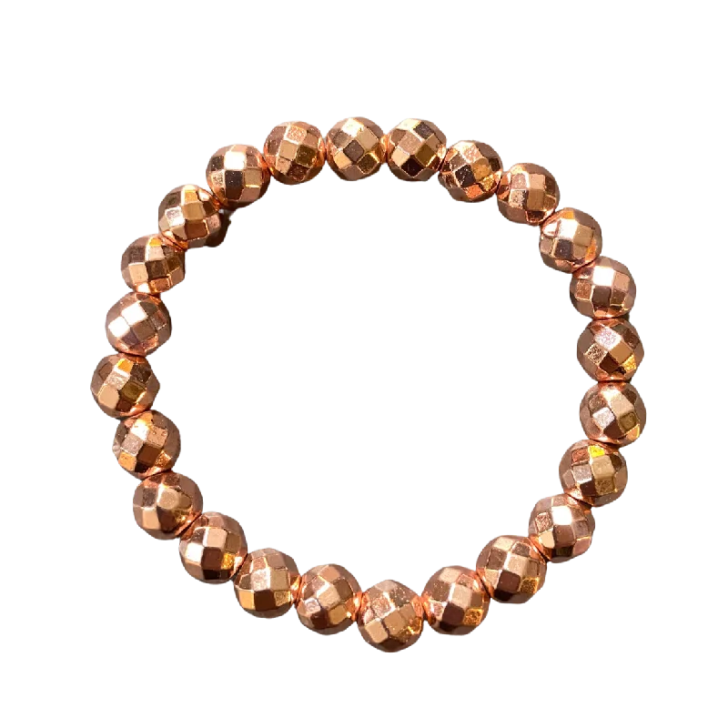 Rose Gold Hematite Faceted 8mm