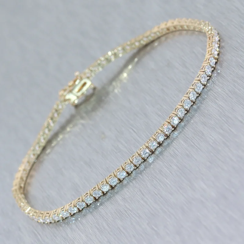 14k Yellow Gold 3.03ctw Diamond Tennis Bracelet