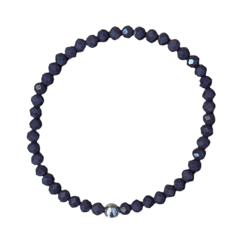 Smoked Grape Faceted Rondelle 4mm Bracelet