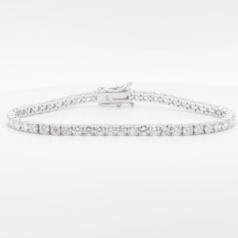 14k White Gold Diamond 53 Stone Tennis Bracelet 5.63ctw G SI1 7.00"