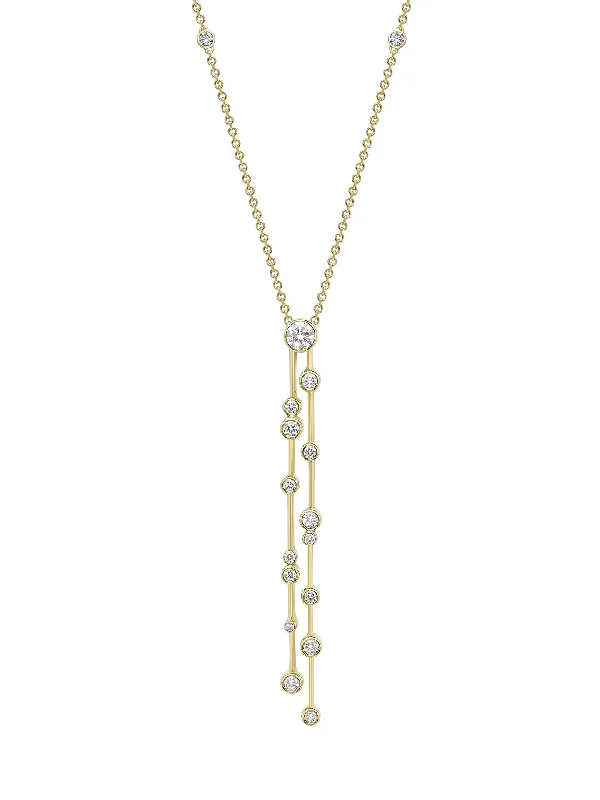 Raindance Double Drop Yellow Gold Diamond Pendant