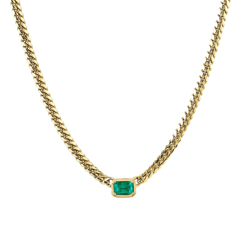 Queen Emerald Cut Emerald Cuban Choker | Ready to Ship