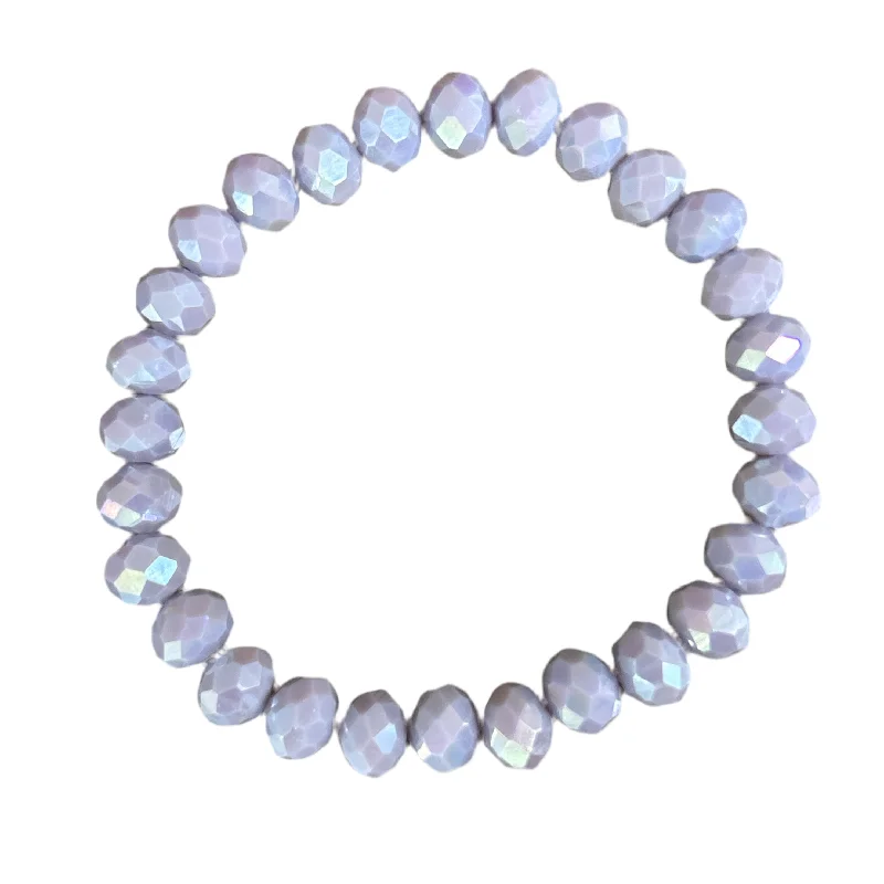 Lilac Faceted Rondelle 8mm Bracelet