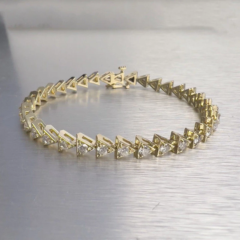 14k Yellow Gold Diamond Tennis Bracelet 3.60ctw G-H SI2 7.00" 17.5g