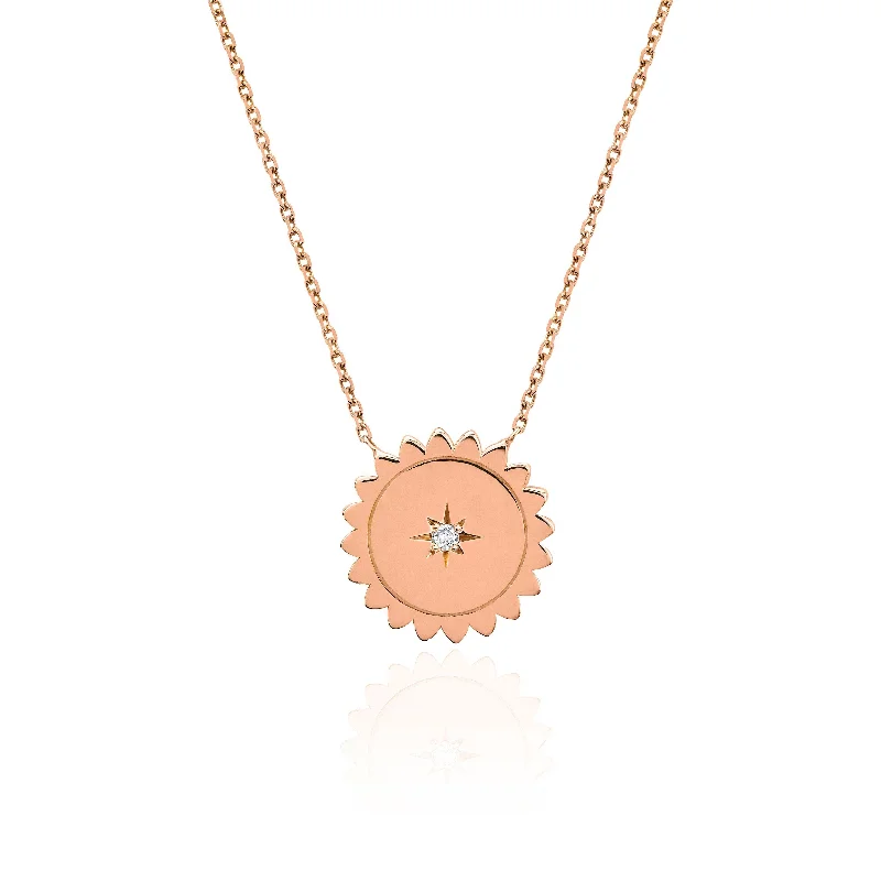 Mini Sunshine Necklace with Star Set Diamond | Ready to Ship