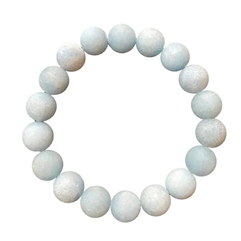 Matte Powder Blue Jade 10mm Bracelet