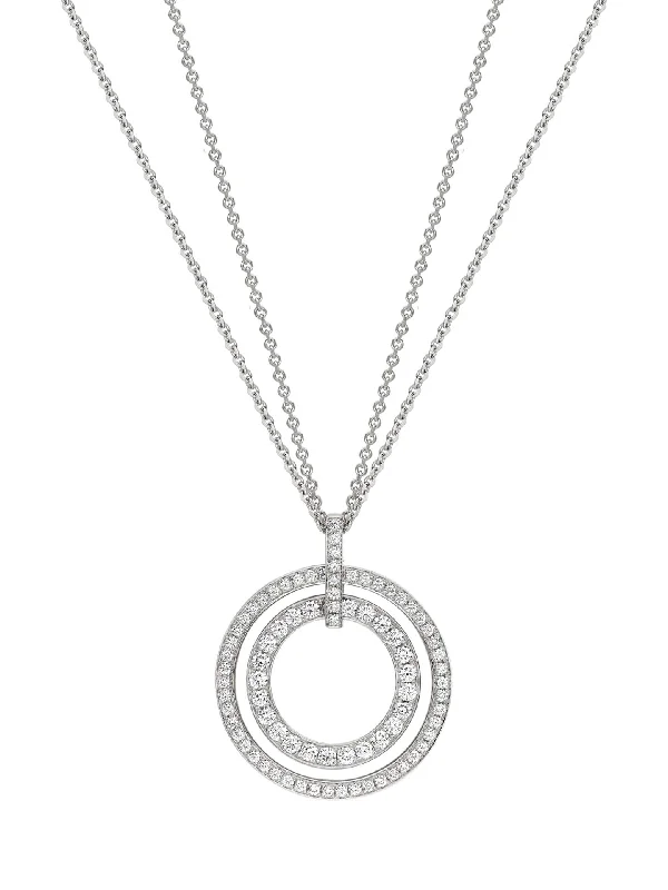 Roulette Large White Gold Double Diamond Pendant