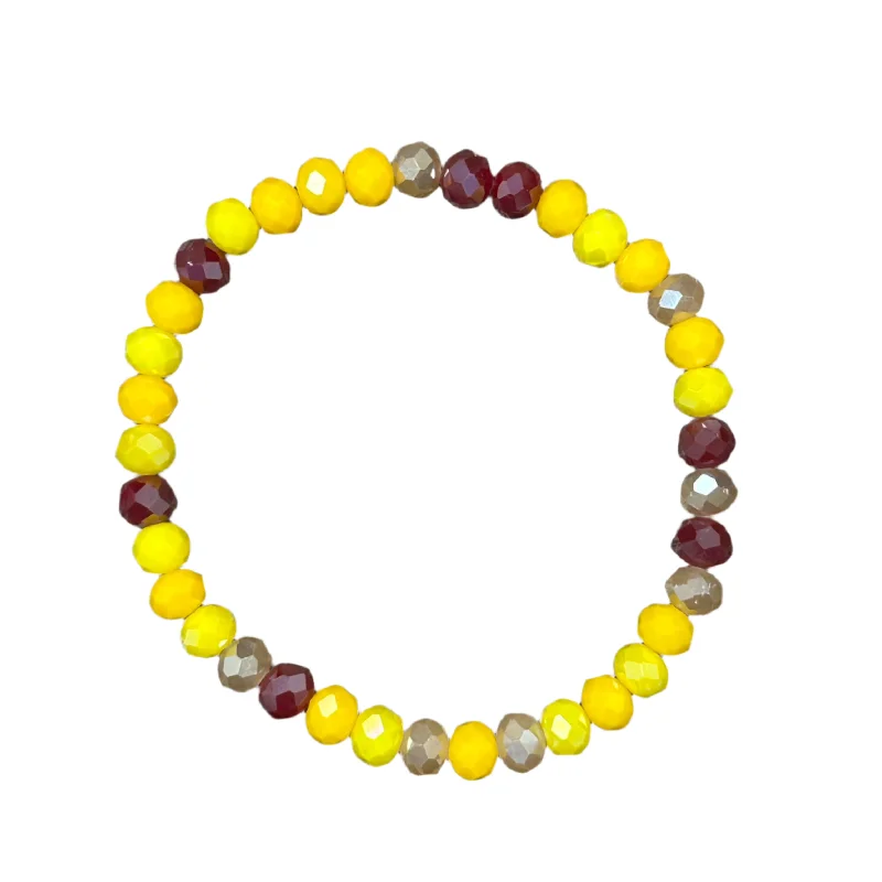 Sunflower Rose Faceted Rondelle 6mm Bracelet