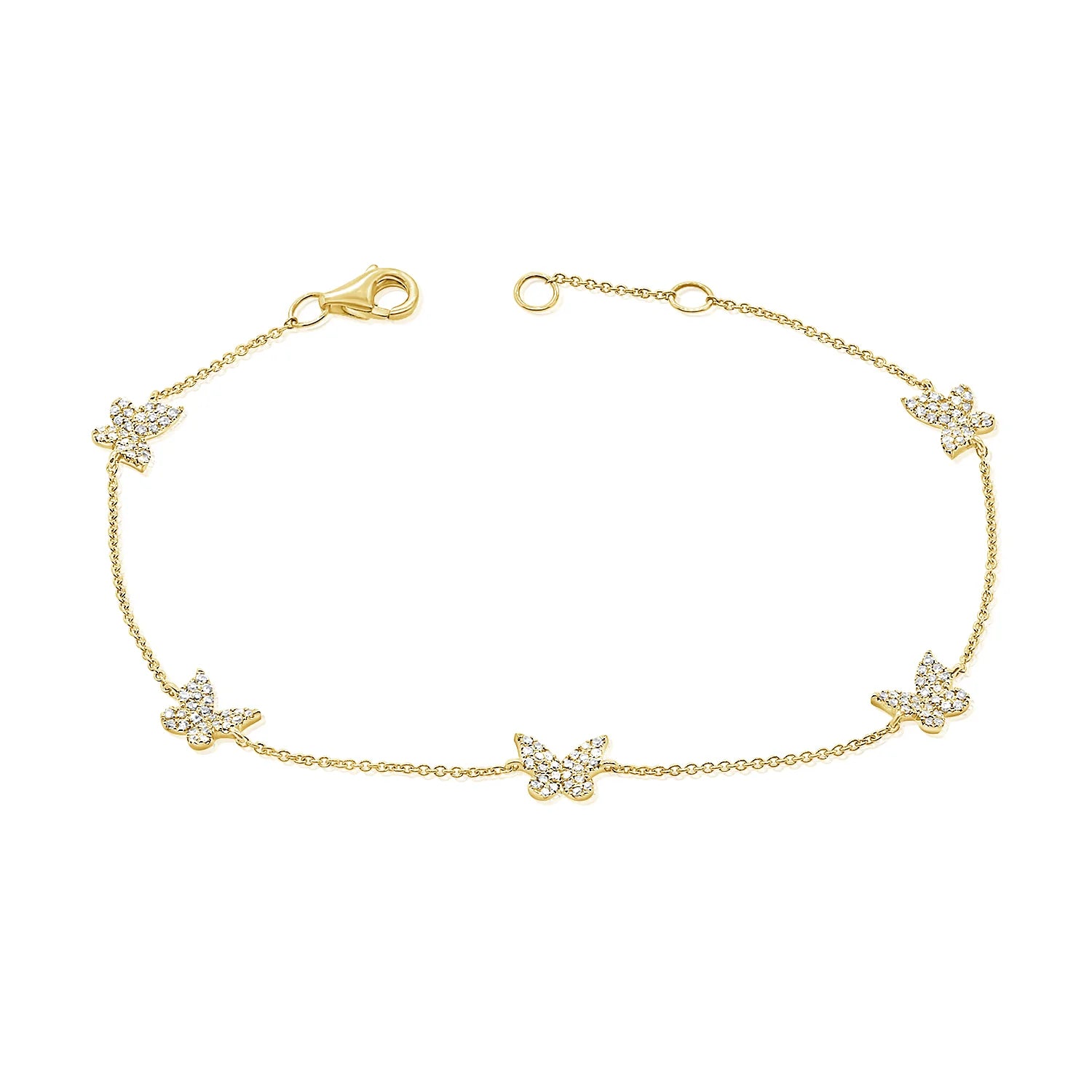 Pave Diamond Butterfly Bracelet