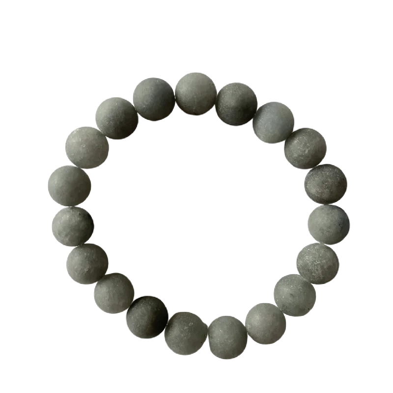 Matte Midnight Blue Grey Jade 10mm Bracelet