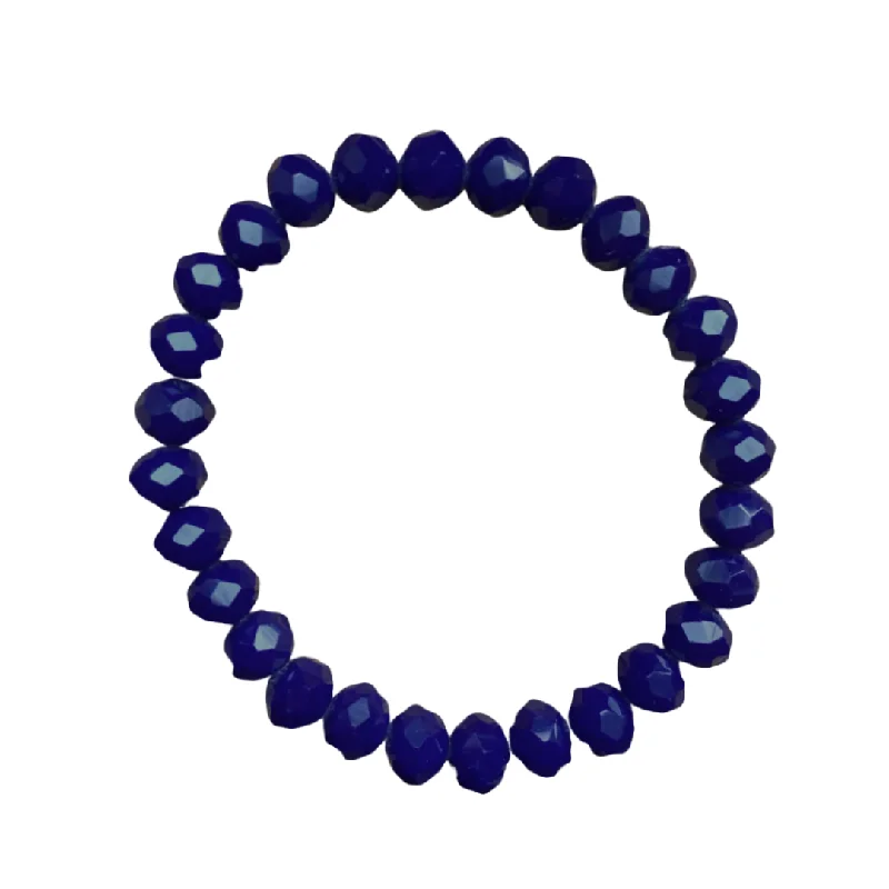 Bright Navy Faceted Rondelle 8mm Bracelet