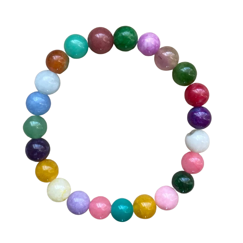 Spring Multicolor Jade 8mm Bracelet