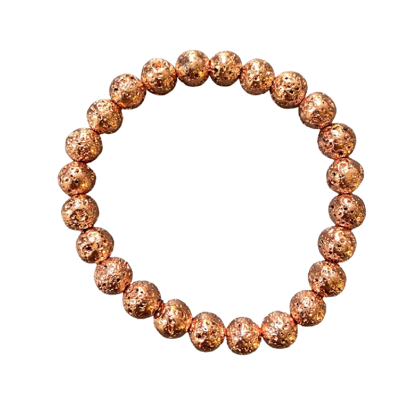 Rose Gold Lava Stone 8mm Bracelet