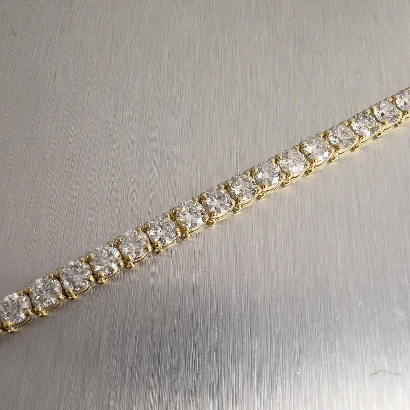 14k Yellow Gold Diamond Tennis Bracelet 16.12ctw G-H SI2 7.00" 17.5g