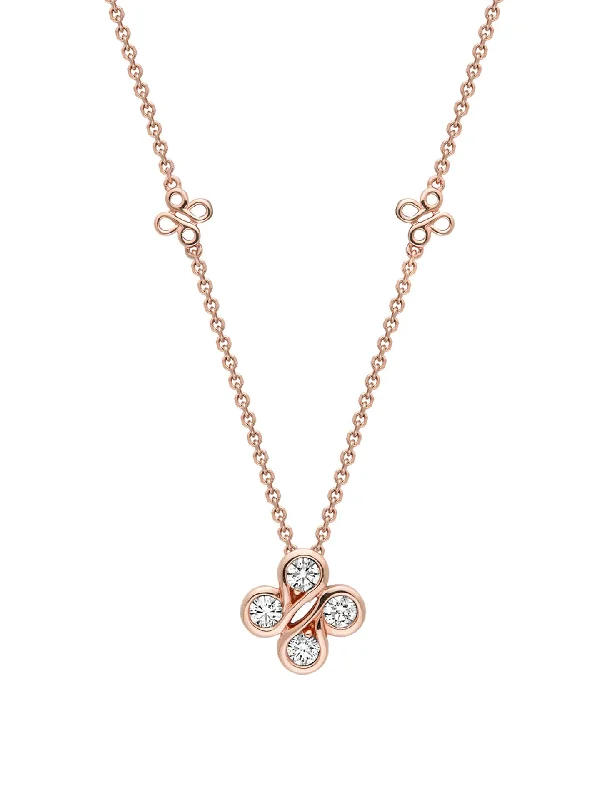 Be Boodles Mini Rose Gold Diamond Pendant