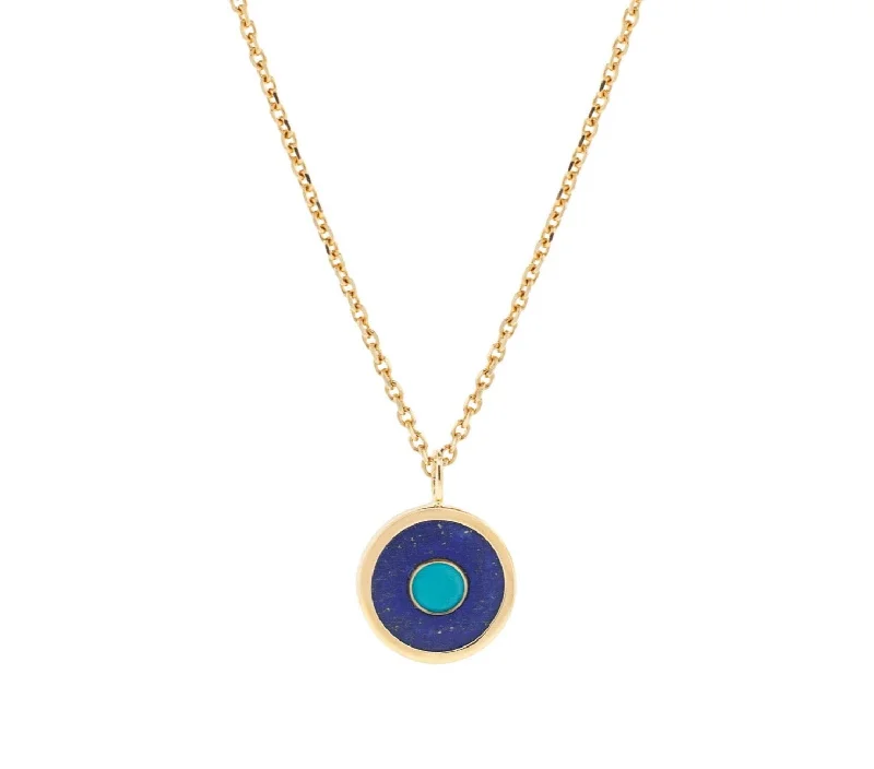 Lapis & Turquoise Eye Pendant Necklace