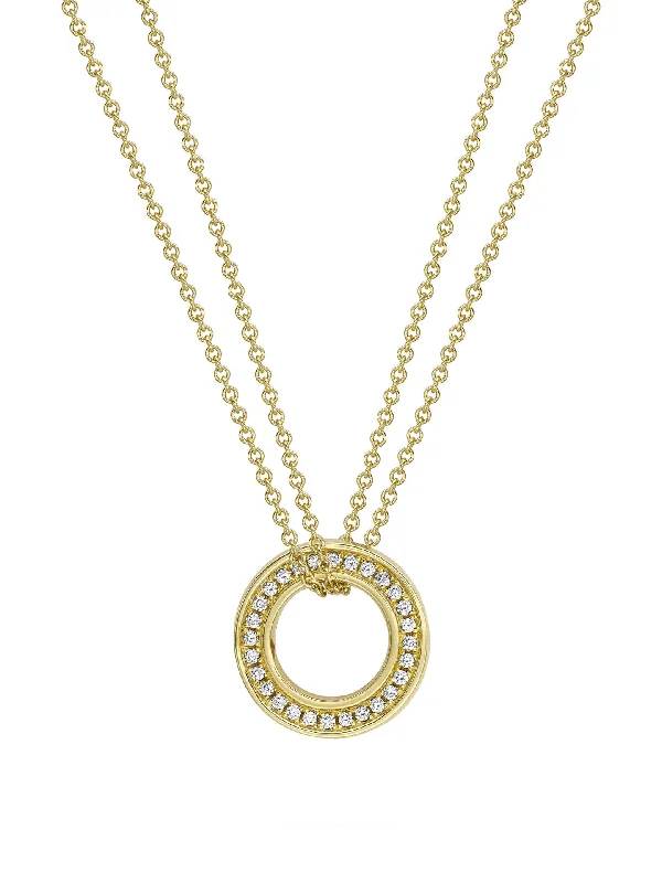 Roulette Small Yellow Gold Diamond Pendant