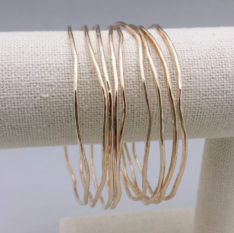 Wavy Bangles - Gold Filled