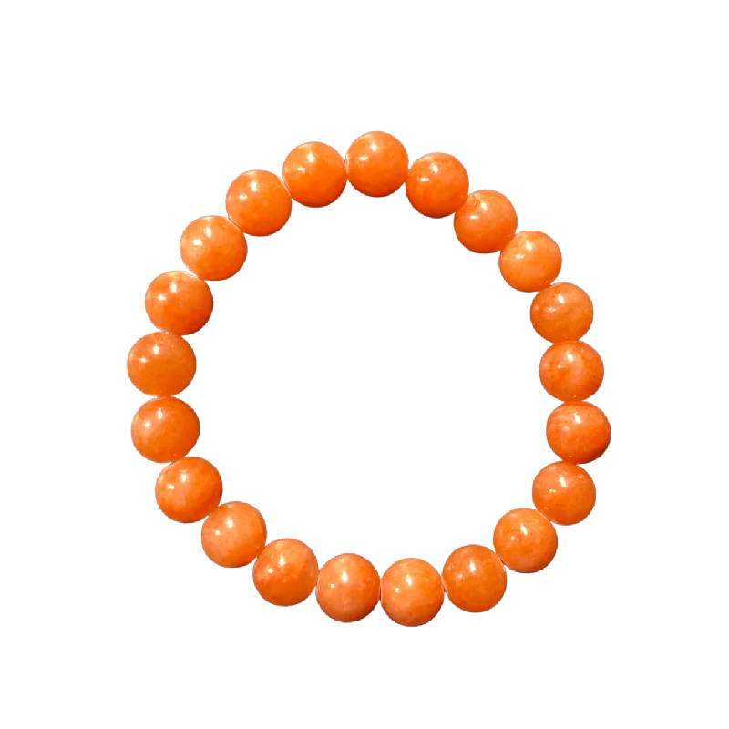 Salmon Orange Mountain Jade 8mm Bracelet