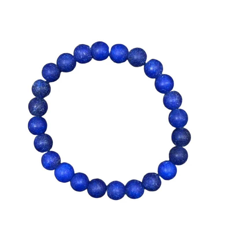 Matte Sapphire Jade 8mm Bracelet