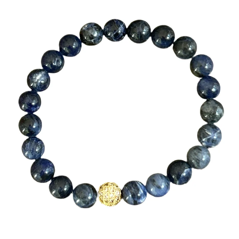 Gold Pave Dark Sodalite 8mm