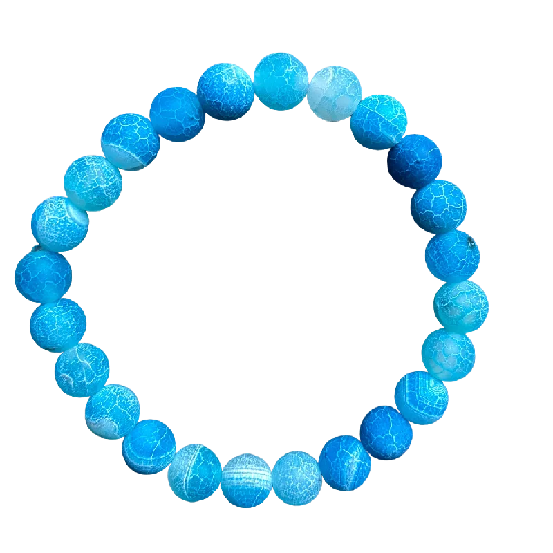 Frosted Lagoon Blue 8mm Bracelet