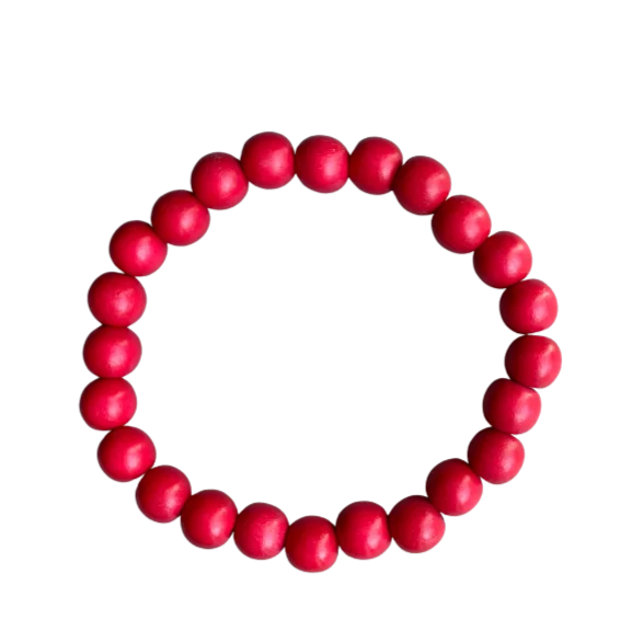 Coral Red Wood 8mm Bracelet