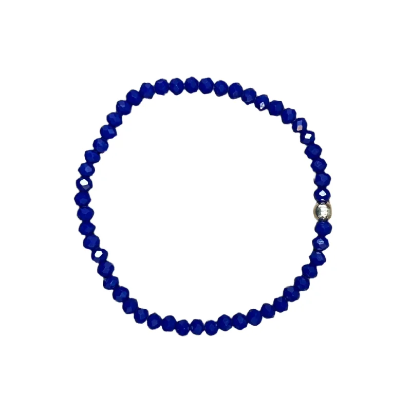 Blue Ribbon Faceted Rondelle 4mm Bracelet