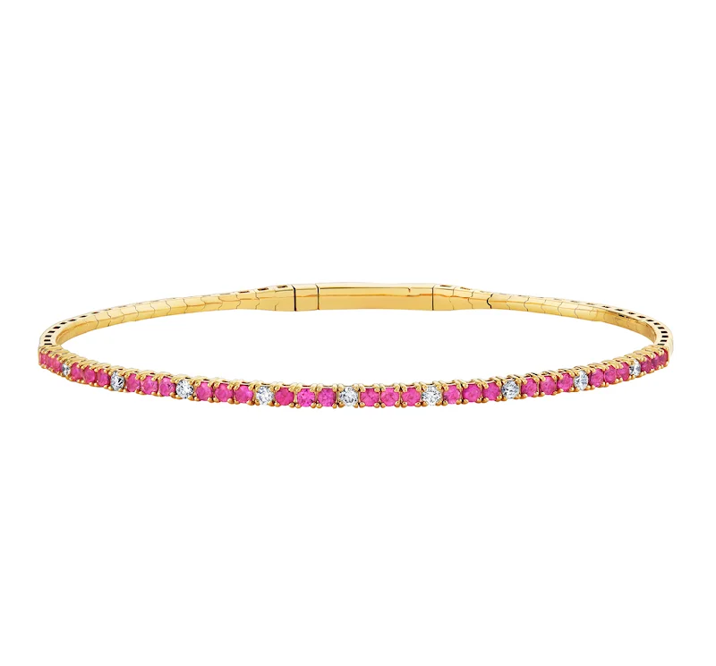 Pink Sapphire Flex Bangle