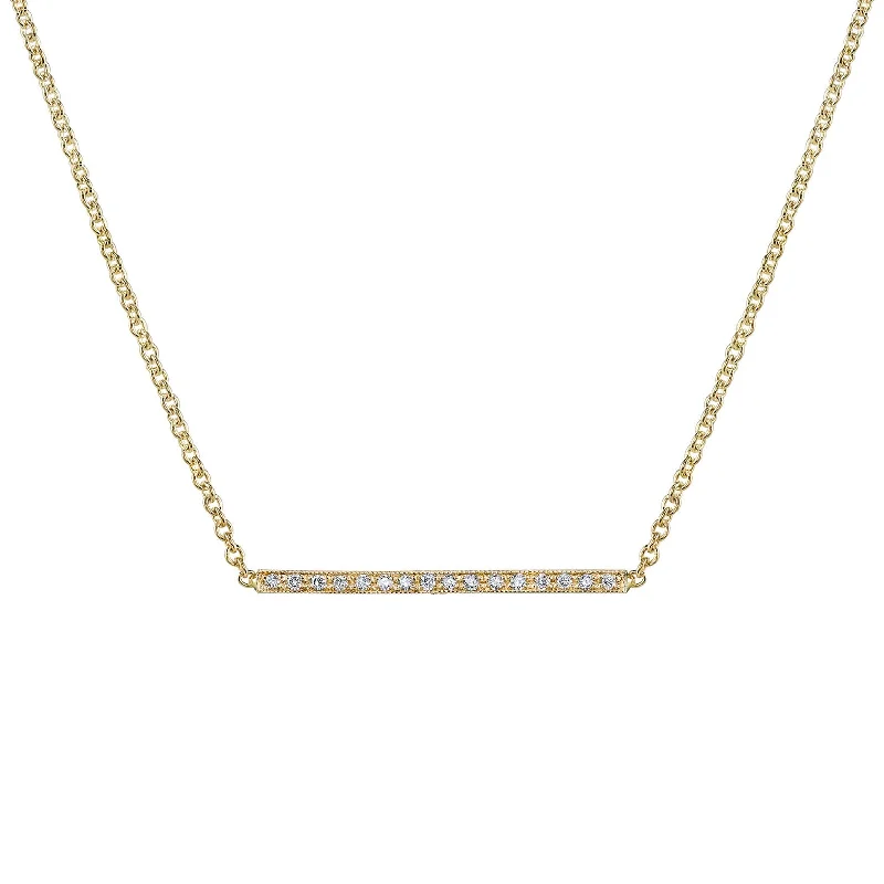 Pave Straight Bar Necklace