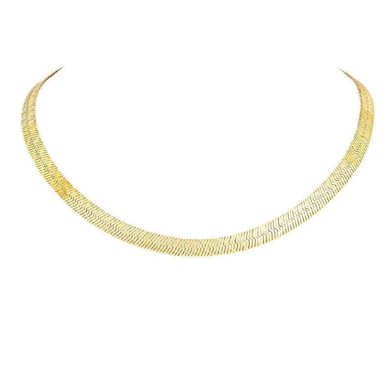 Large Liquid Gold Herringbone Necklace