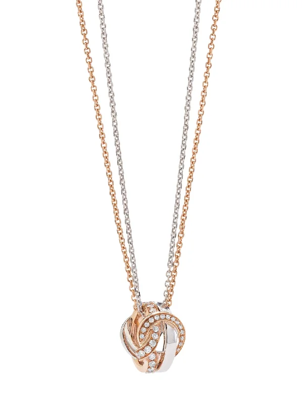 The Knot Rose and White Gold Diamond Pendant