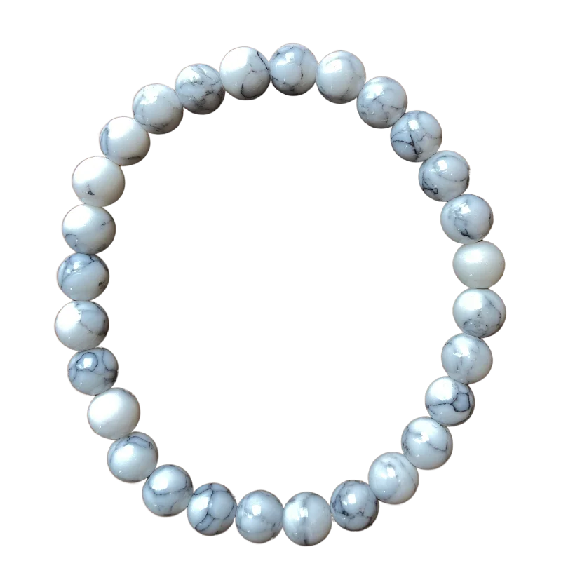 White Magnesite 6mm Bracelet