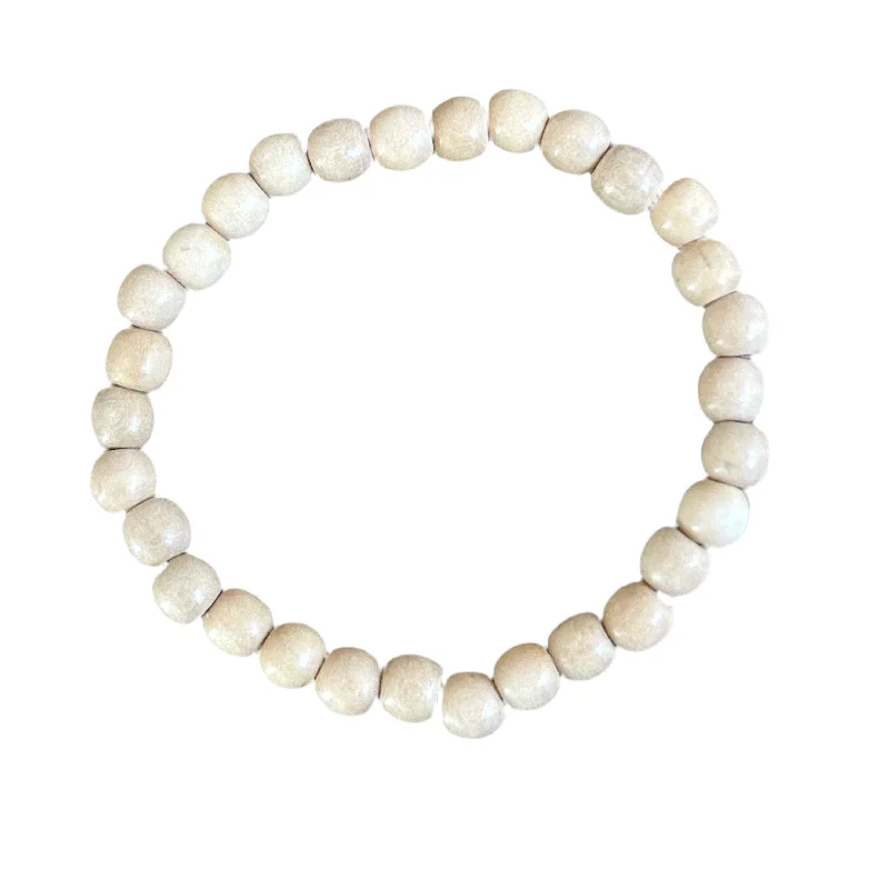 Cream Wood 6mm Bracelet