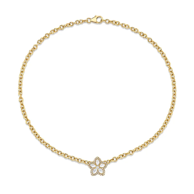 Eternal Jardin Rose Cut Marquise Diamond Flower Choker | Ready to Ship