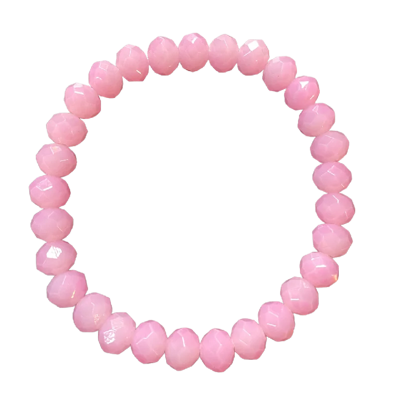 Rose Faceted Rondelle 8mm Bracelet