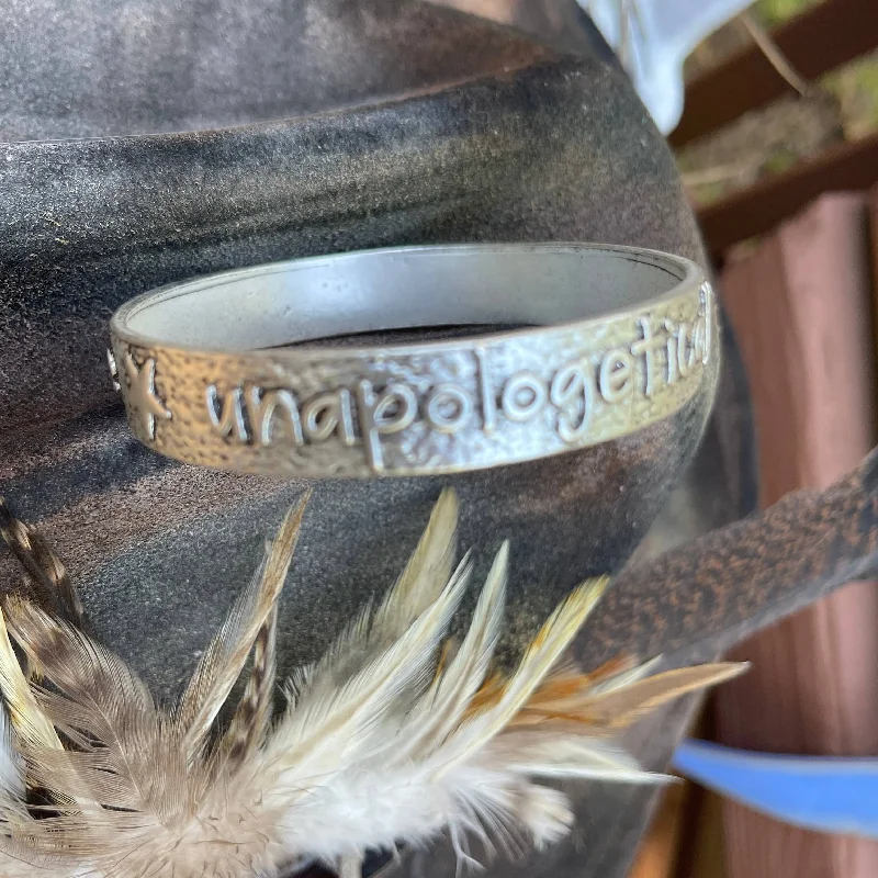 Unapologetically Me Burnished Silver Tone Bangle Bracelet