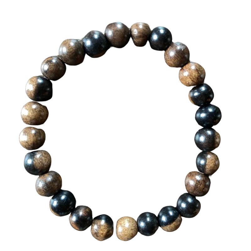 Tiger Ebony Two Tone Wood 8mm Bracelet