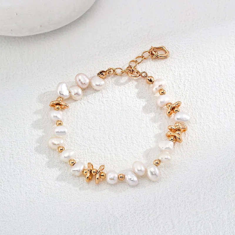 Elegant Mini Gold Beads and Pearls Bracelet