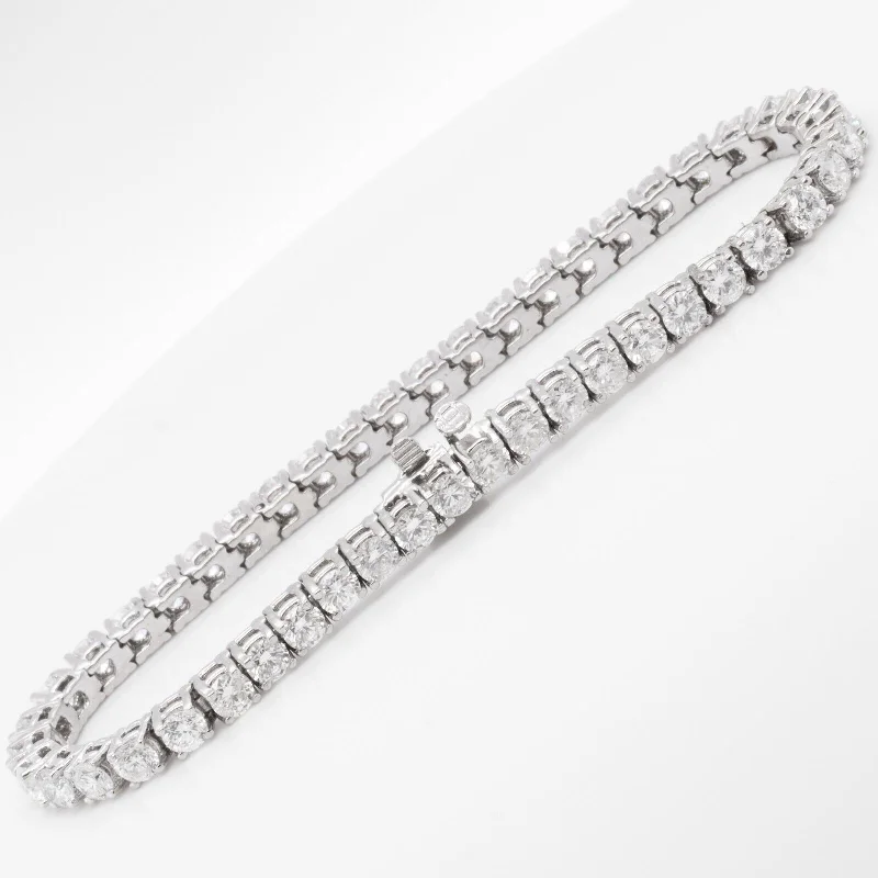 14k White Gold Diamond 47 Stone Tennis Bracelet 7.10ctw G-H SI1 7.00"