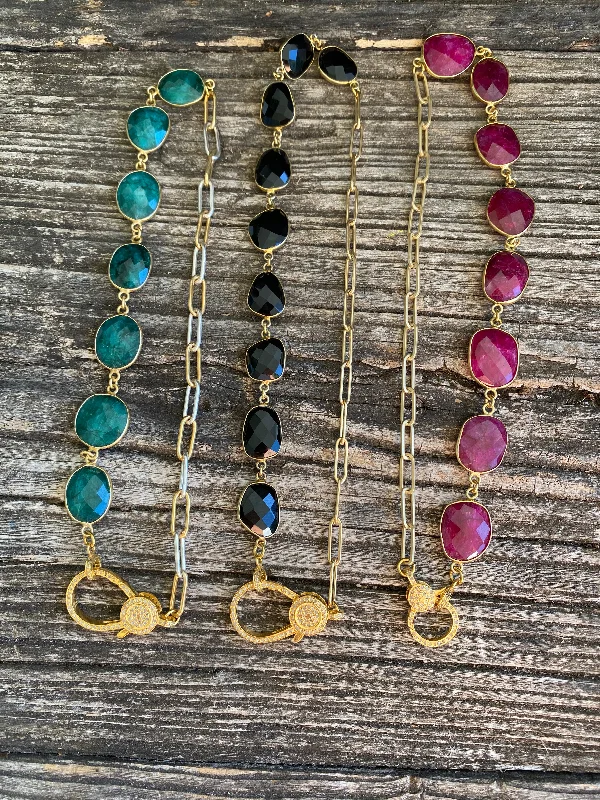 Gemstone And Gold Plated Wrap Bracelets