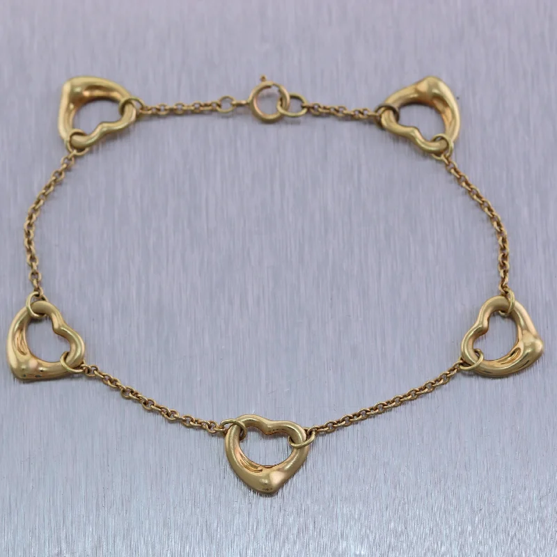 Tiffany & Co. Elsa Peretti 18k Yellow Gold Medium Open Heart Bracelet