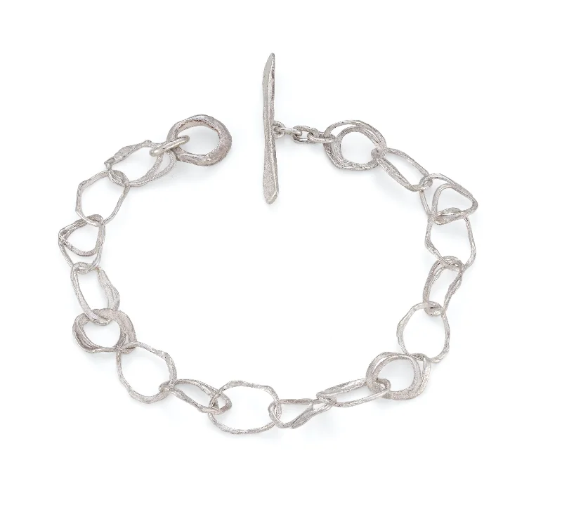 Pebble Drawing Bracelet Silver