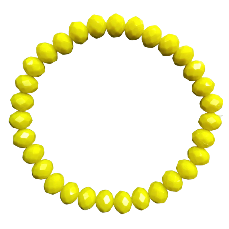 Neon Yellow Faceted Rondelle 8mm